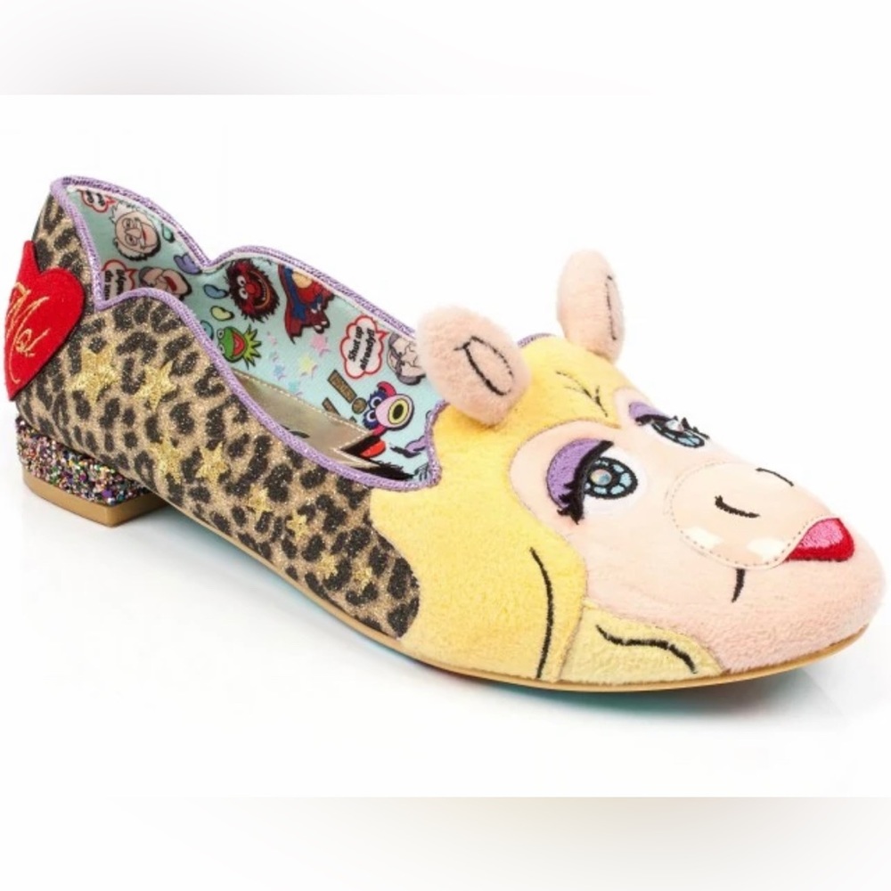 Irregular Choice Disney MUPPETS Miss Piggy Cheetah flat shoes sz 39 EU 8 1/2 US - Picture 5 of 14